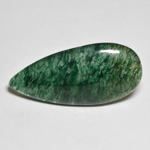 Avventurina naturale verde da 11,87 ct, taglio a pera, traslucido
