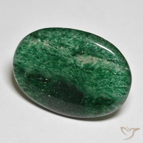 Avventurina Verde Pino naturale da 19.57 ct, Ovale, Traslucido