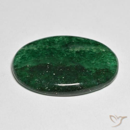 Avventurina Verde Pino naturale da 19.57 ct, Ovale, Traslucido