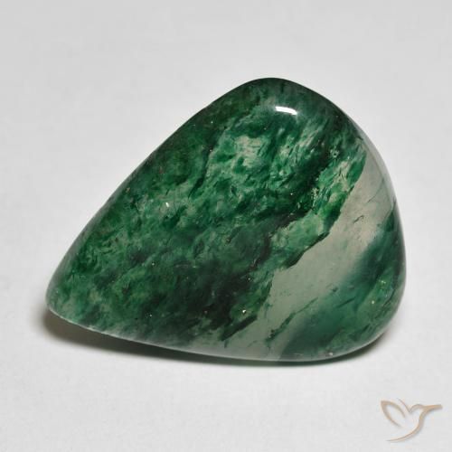Avventurina naturale verde da 18,01 ct, taglio a pera, traslucido