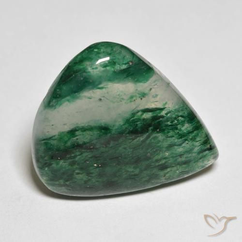 Avventurina naturale verde da 18,01 ct, taglio a pera, traslucido