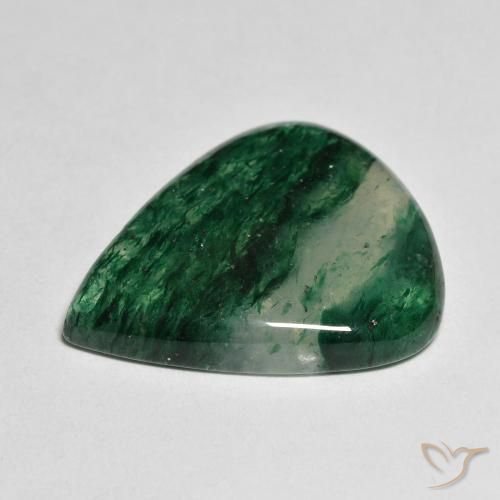 Avventurina naturale verde da 18,01 ct, taglio a pera, traslucido