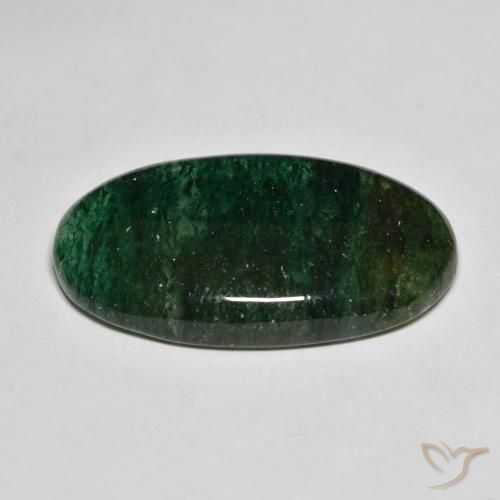 Avventurina Fresco verde foresta naturale da 20.09 ct, Ovale, Traslucido