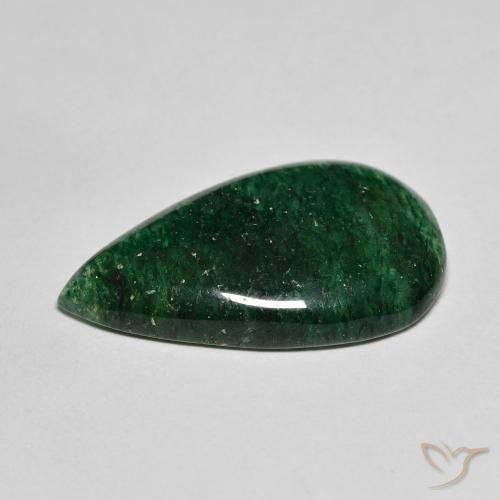 Avventurina Verde foresta naturale da 12.63 ct, Forma a pera, Traslucido