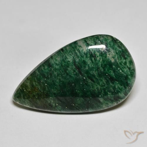 Avventurina Fresco verde foresta naturale da 22.73 ct, Forma a pera, Traslucido