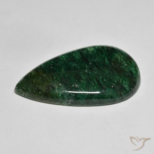 Avventurina Fresco verde foresta naturale da 22.73 ct, Forma a pera, Traslucido