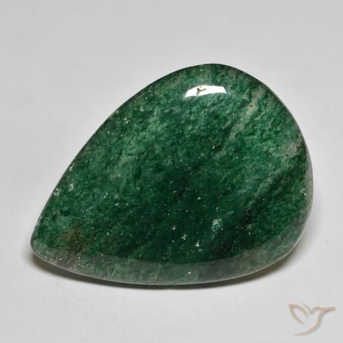 Avventurina Verde scuro naturale da 26.04 ct, Forma a pera, Traslucido