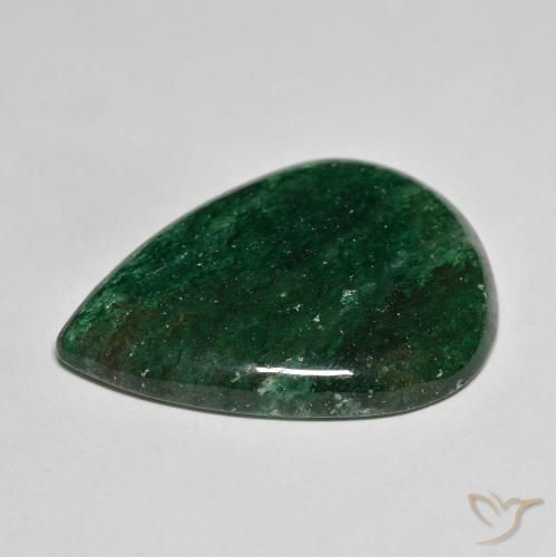 Avventurina Verde scuro naturale da 26.04 ct, Forma a pera, Traslucido