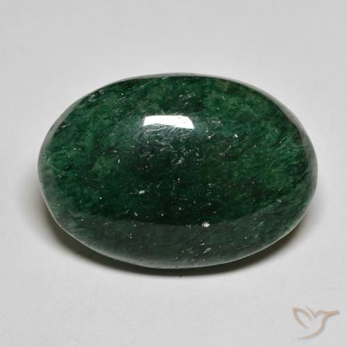 14.88ct Naturale Fresco verde foresta Avventurina, Ovale, Traslucido