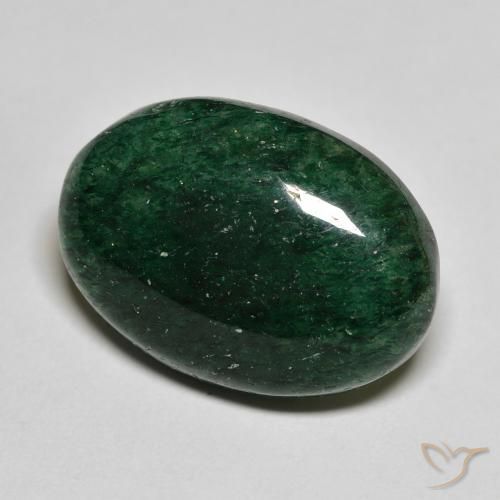 Avventurina Fresco verde foresta naturale da 14.88 ct, Ovale, Traslucido