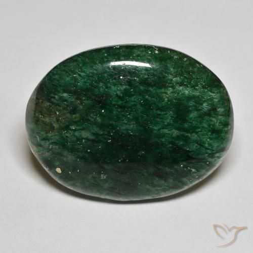 22.21ct Naturale Verde foresta Avventurina, Ovale, Traslucido