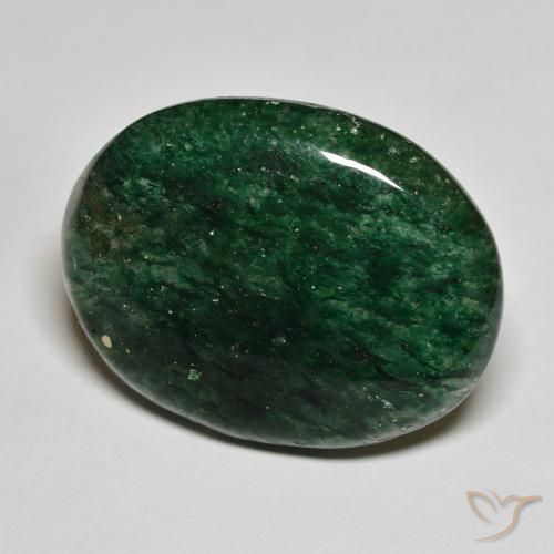 Avventurina Verde foresta naturale da 22.21 ct, Ovale, Traslucido