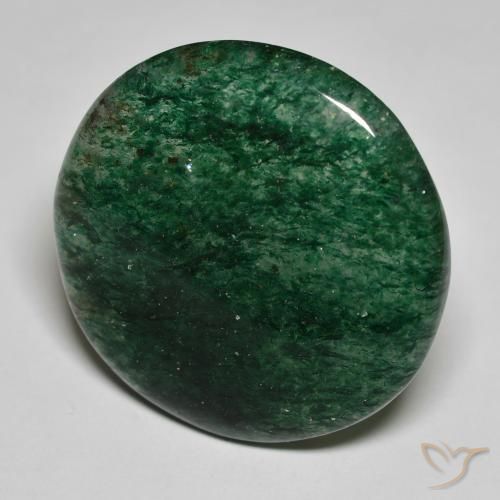 Avventurina Verde scuro naturale da 23.36 ct, Rotondo, Traslucido