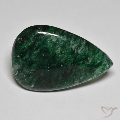 Avventurina Fresco verde foresta naturale da 21.15 ct, Forma a pera, Traslucido