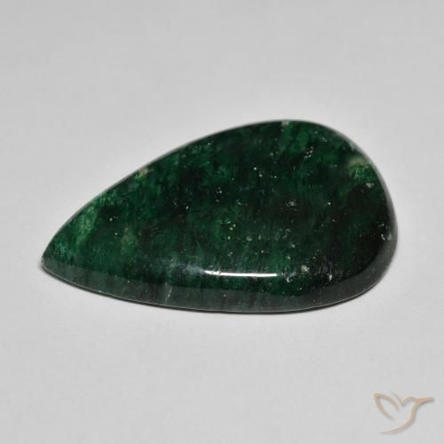 Avventurina Fresco verde foresta naturale da 21.15 ct, Forma a pera, Traslucido