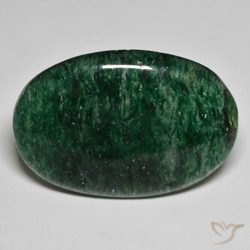 Avventurina Verde scuro naturale da 30.95 ct, Taglio ovale, Traslucido