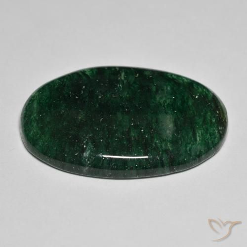 Avventurina Verde scuro naturale da 30.95 ct, Taglio ovale, Traslucido