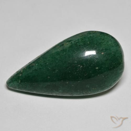 25.09ct Naturale Verde foresta Avventurina, Forma a pera, Traslucido