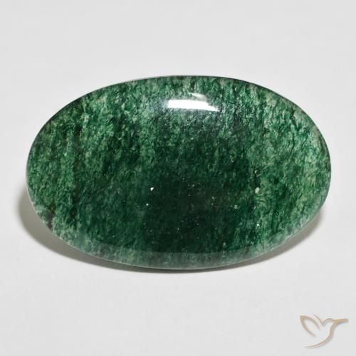 32.45ct Naturale Verde scuro Avventurina, Ovale, Traslucido
