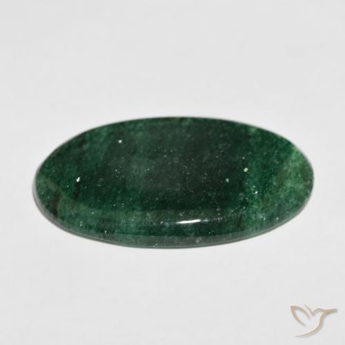 Avventurina Verde scuro naturale da 32.45 ct, Ovale, Traslucido