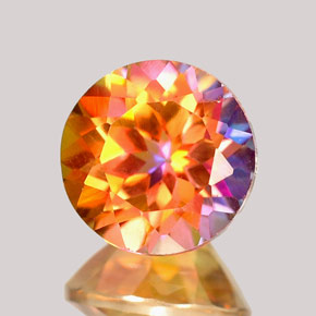 Topazio azotic naturale multicolore da 2,34 ct, taglio rotondo, VVS