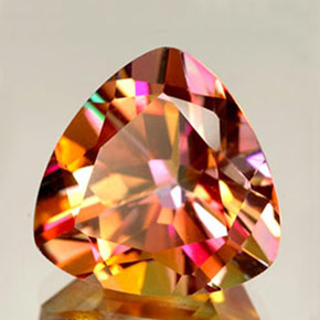 Topazio azotic naturale multicolore da 11,78 ct, trillion, VVS-VS