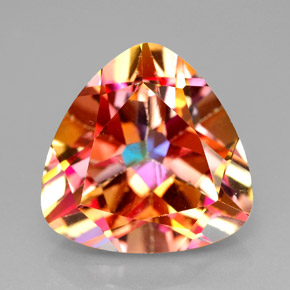 Topazio azotic naturale multicolore da 11,76 ct, trillion, VVS