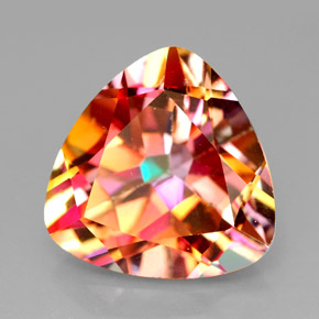 Topazio azotic naturale multicolore da 11,76 ct, trillion, VVS