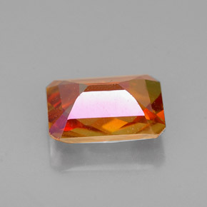 Topazio azotic naturale multicolore da 1,63 ct, taglio smeraldo, VVS