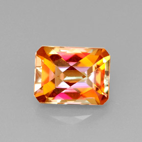 Topazio azotic naturale multicolore da 2,17 ct, taglio smeraldo, VVS