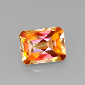 Topazio azotic naturale multicolore da 2,17 ct, taglio smeraldo, VVS