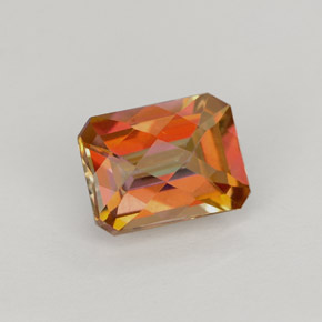 Topazio azotic naturale multicolore da 1,86 ct, taglio smeraldo, VVS-VS