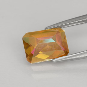 Topazio azotic naturale multicolore da 1,86 ct, taglio smeraldo, VVS-VS