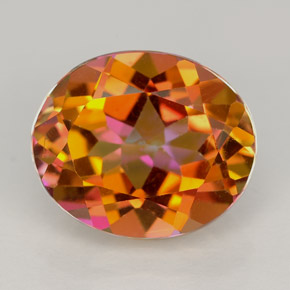 Topazio azotic naturale multicolore da 5,63 ct, taglio ovale, VS