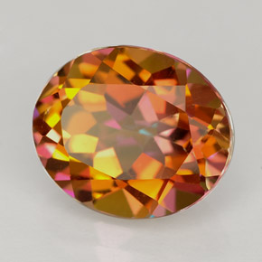 Topazio azotic naturale multicolore da 5,63 ct, taglio ovale, VS