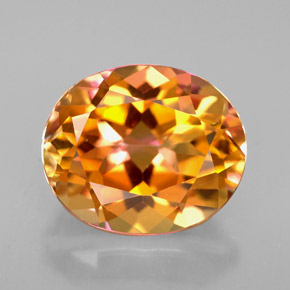 Topazio azotic naturale multicolore da 5,36 ct, taglio ovale, VVS-VS