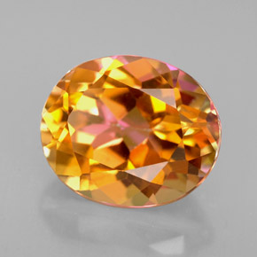 Topazio azotic naturale multicolore da 5,36 ct, taglio ovale, VVS-VS