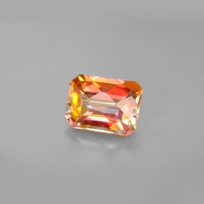 Topazio azotic naturale multicolore da 1,98 ct, taglio smeraldo, VS