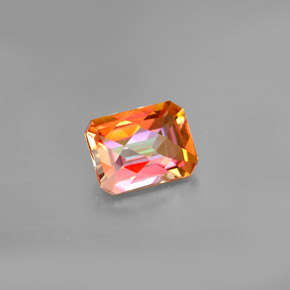 Topazio azotic naturale multicolore da 1,92 ct, taglio smeraldo, VS