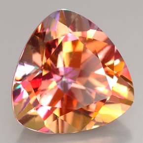 Topazio azotic naturale multicolore da 11,98 ct, trillion, VVS