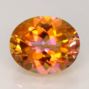Topazio azotic naturale multicolore da 5,85 ct, taglio ovale, VVS-VS