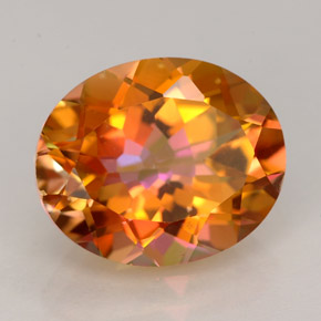 Topazio azotic naturale multicolore da 5,85 ct, taglio ovale, VVS-VS