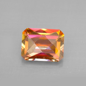 Topazio azotic naturale multicolore da 2,36 ct, taglio smeraldo, VVS-VS