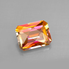 Topazio azotic naturale multicolore da 2,36 ct, taglio smeraldo, VVS-VS