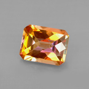 Topazio azotic naturale multicolore da 2,66 ct, taglio smeraldo, VVS-VS