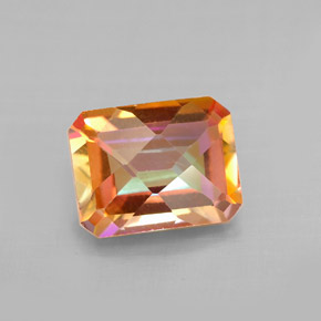 Topazio azotic arcobaleno superiore naturale da 2,63 ct, taglio smeraldo, VVS-VS