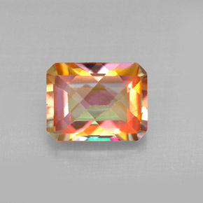 Topazio azotic naturale multicolore da 2,80 ct, taglio smeraldo, VVS-VS