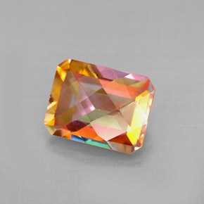 Topazio azotic naturale multicolore da 2,80 ct, taglio smeraldo, VVS-VS