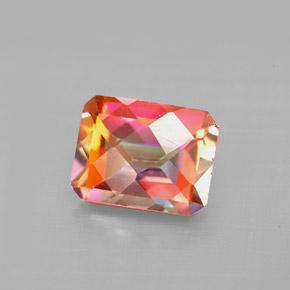Topazio azotic naturale multicolore da 2,56 ct, taglio smeraldo, VS
