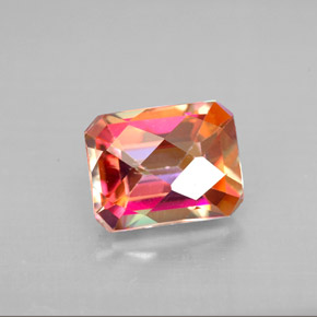 Topazio azotic naturale multicolore da 2,88 ct, taglio smeraldo, VVS-VS